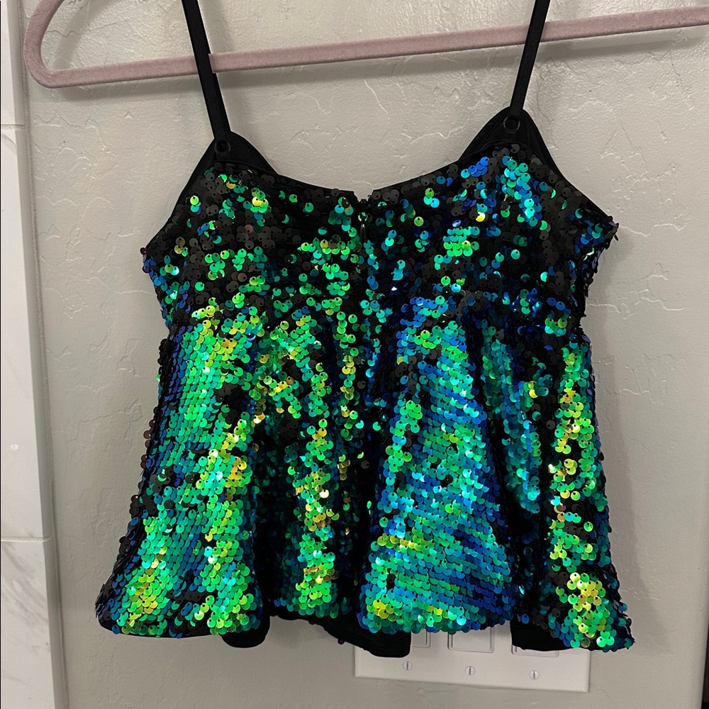 Guess Black and Green Sequin Camisole - Picture 4 of 4